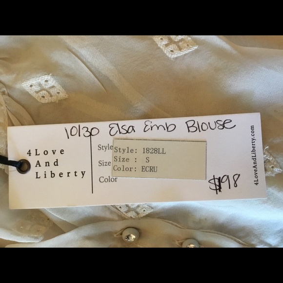 NWT 4LNL Johnny Was Elsa Blouse Sz S - Picture 6 of 7